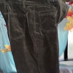 Womens Dark Olive Corduroy Pants